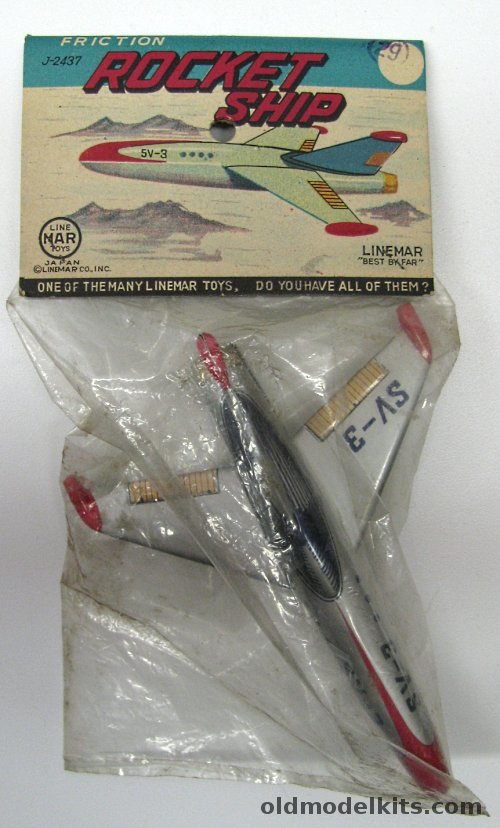 Marx 1950s SV-3 Rocket Ship - Tin Lithographed Friction-Powered Toy plastic model kit